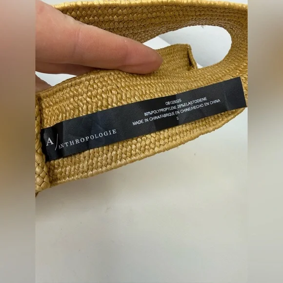 Anthropologie Raffia Woven Statement Buckle Belt Size S excellent condition - Picture 3 of 13